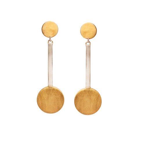 Archeol Earrings in Sterling Silver & Gold Vermeil